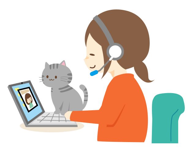 猫とオンラインミーティング